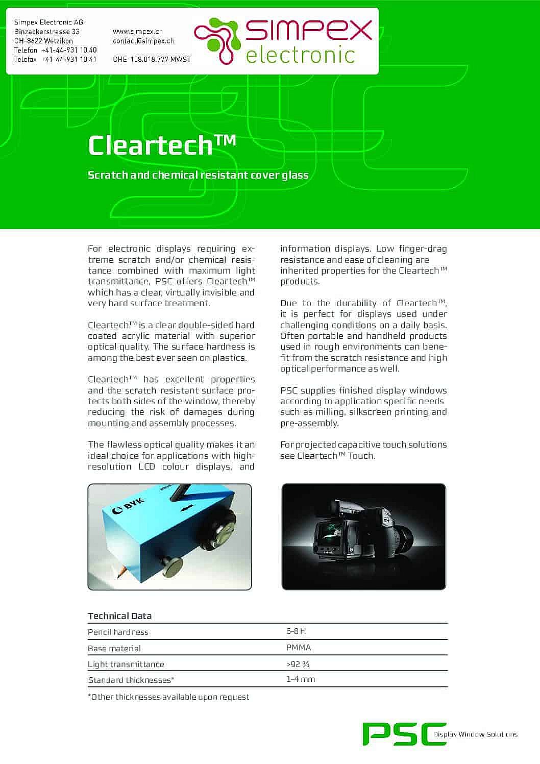 Cleartech DIsplay Filter pdf