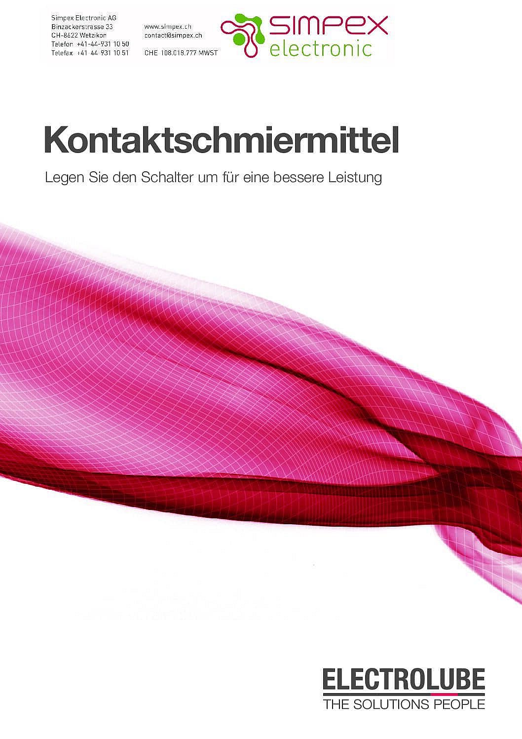 Electrolube Contact Lubricant German pdf
