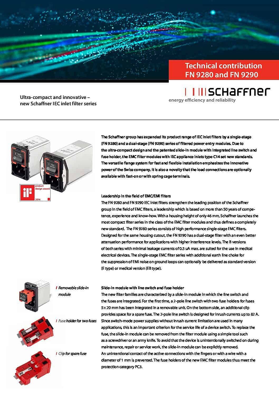 Schaffner TA Technical contribution FN9280 9290 pdf
