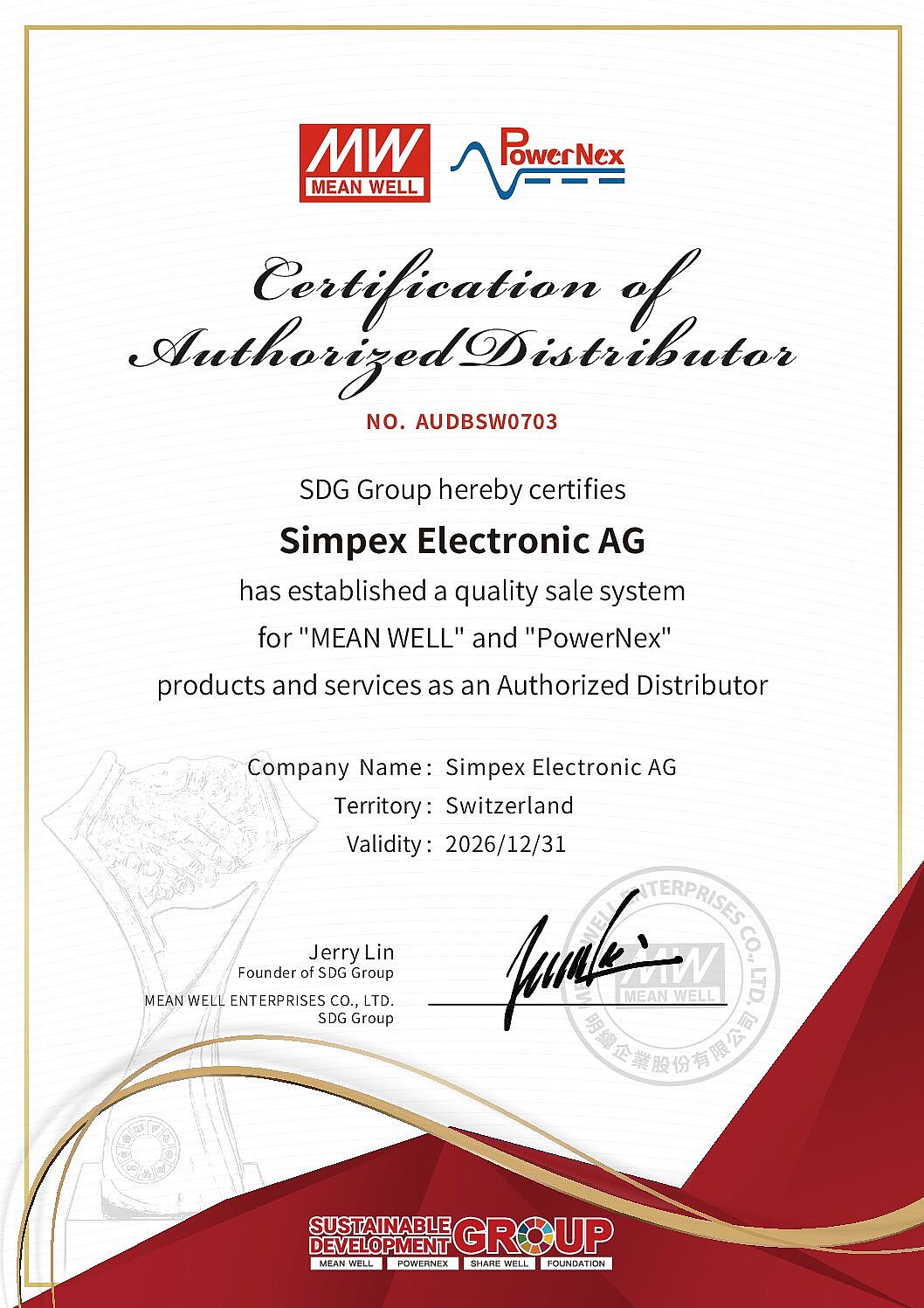 certificate Mean Well until 31.12.2026 pdf