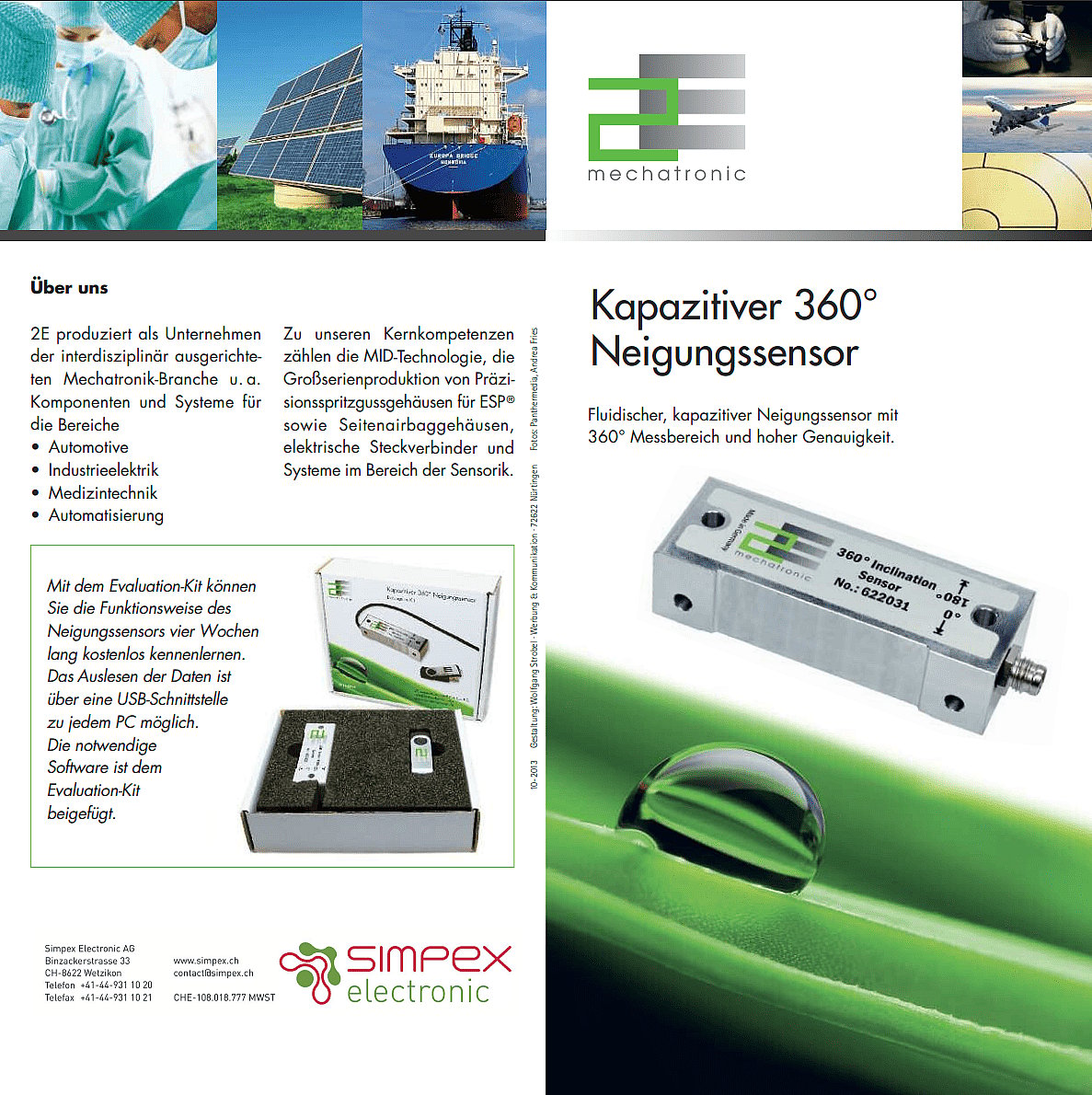 Capteur d'inclinaison MID Détails Flyer Cover Produit Page de renvoi