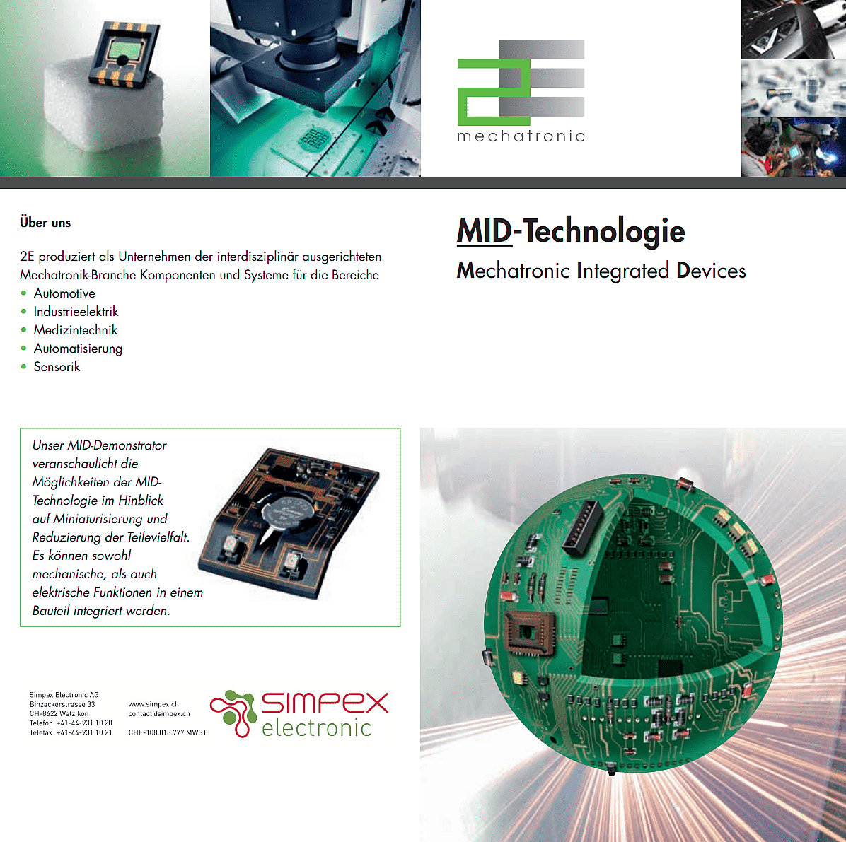 Technologie MID Détails Flyer Couverture Produit Page de renvoi