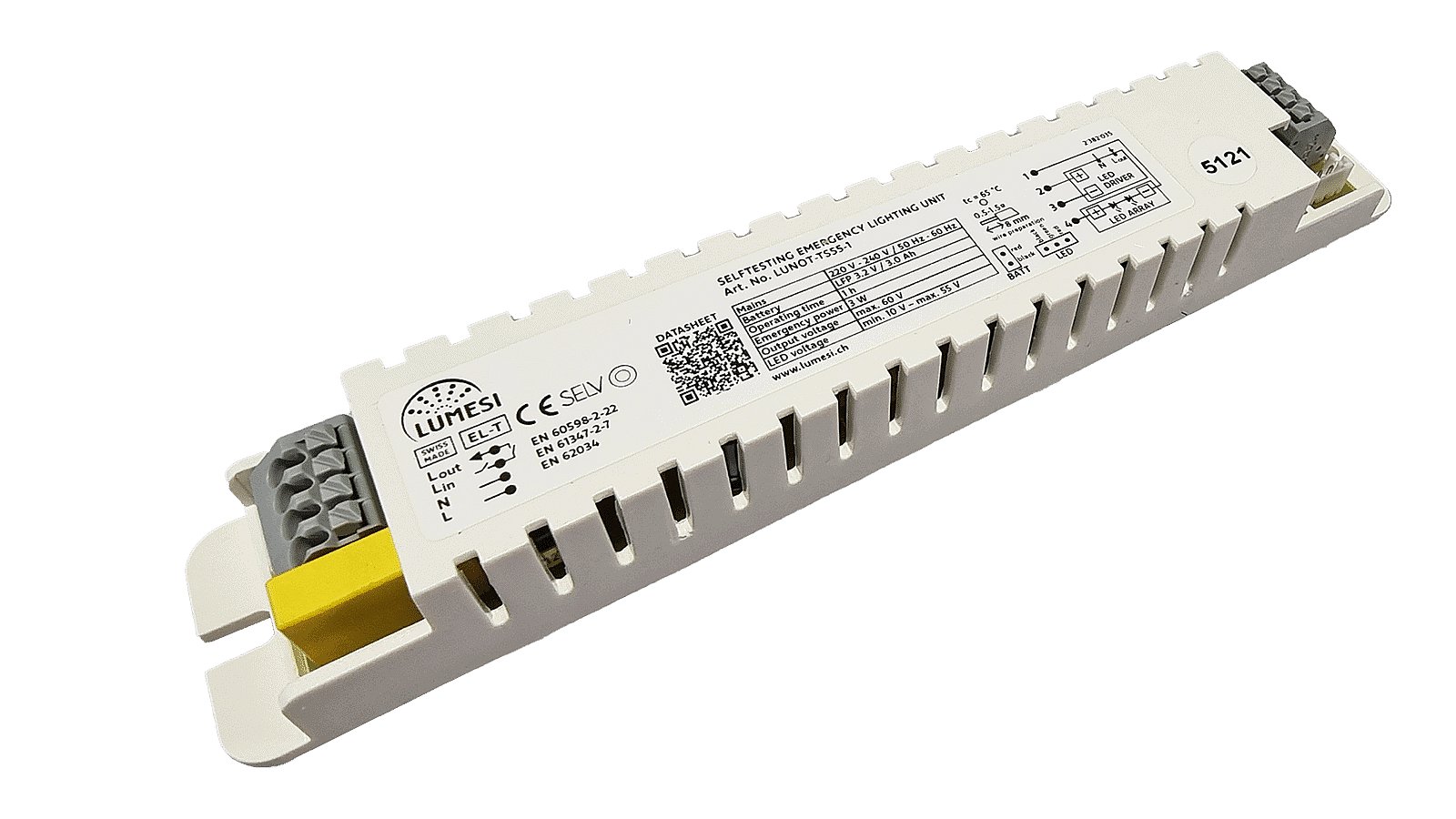 LUNOT-TS220-1 - Emergency lighting unit 100-220V / 3W (1h emergency ...