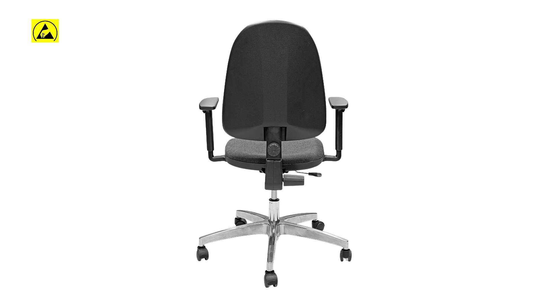 Chaise de travail Simpex ESD avec accoudoirs - noir - 465-550 mm