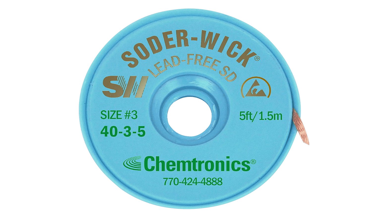 Chemtronics - Entlötlitze Bleifrei SD ESD Sicher 2 mm x 1,5 m