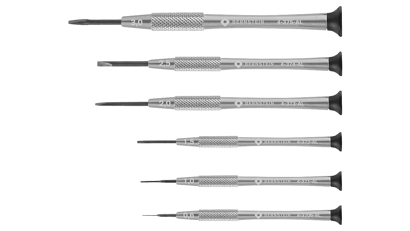 Watchmaker Set BERNSTEIN - Watchmaker's screwdriver set, 6 pieces, slotted, 0.6 / 1.0 ...
