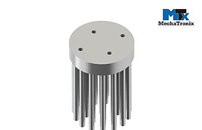 Zhaga LED pin fin heat sink, ø35mm, H 50mm, Base 8mm, Clear anodized