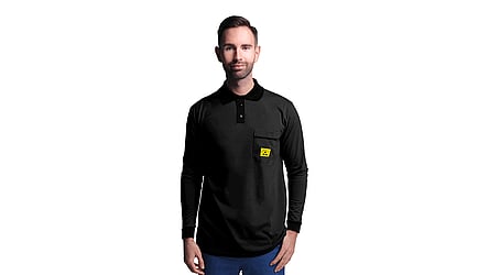 Men's Black ESD Long-Sleeve Polo Shirt