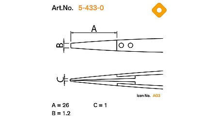 csm 5 433 0 b01 pinzetten auswechselbare spitzen tweezers interchangeable tips icon piktogramm masszeichnungen scale drawings 665bffa951