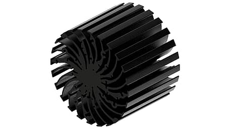 Modular LED star heat sink, ø134mm, H 100mm, Black anodized