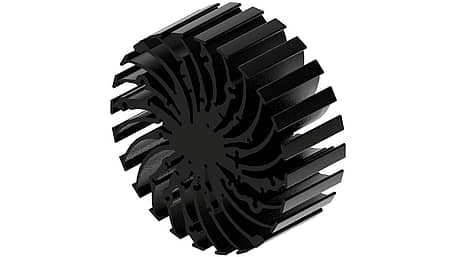 Modular LED star heat sink, ø134mm, H 50mm, Black anodized