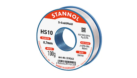 Lötdraht HS10, Sn60Pb40, RO M1, 0.7mm, 100g
