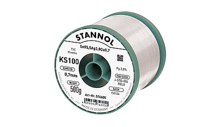 Solder wire KS100, Sn95,5Ag3,8Cu0,7 - FLOWTIN TSC, RE L0, 0.7mm, 500g