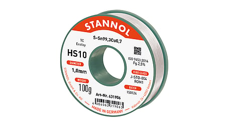 Lötdraht HS10, Sn99,3Cu0,7 - TC, RO M1, 1mm, 100g