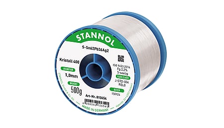 Lötdraht Kristall 400, Sn62Pb36Ag2, RE L0, 1mm, 500g
