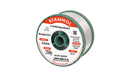 Lötdraht Kristall 511, Sn95,5Ag3,8Cu0,7 - TSC, RE M1, 0.5mm, 250g