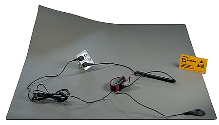 Arbeitsplatz-Set grau 120x60cm, mit Netzstecker CH