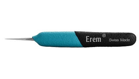 Ergonomic precision tweezers with straight, very fine tips