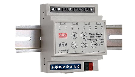 4 Kanal KNX Dimmaktor 0-10V / 1-10V, 10A pro Kanal, mit KNX Secure