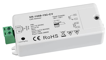 1 Kanal RF / LV PUSH LED Dimmer, Konstantspannung 12-36VDC, max. 288W