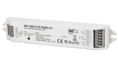 3 Kanal RF LED Dimmer, RGB, Konstantspannung 12-36VDC, max. 324W