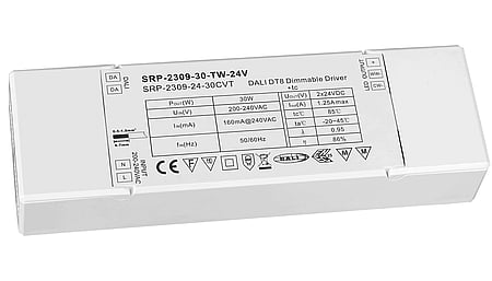 30W DALI2 DT8, Tunable white, 24Vdc Konstantspannung LED Treiber
