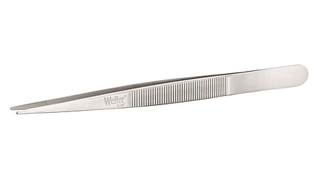 Precision tweezers with medium-fine tips and serrated finger profile