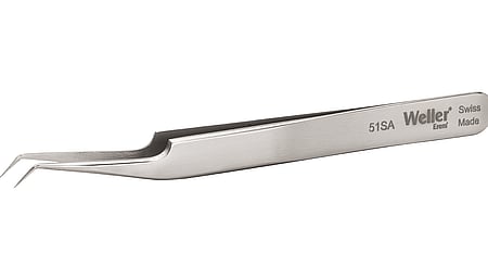 Precision tweezers with very fine tips, angled 30°