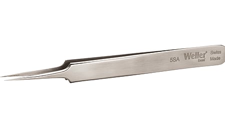 Precision tweezers with very fine tips, suitable for very fine wires