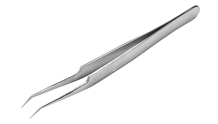 Precision tweezers with very fine tips, angled 30°