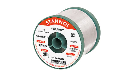 Solder wire crystal 611, Sn99,3Cu0,7 - FLOWTIN TC - Fairtin, 0.5mm, 500g