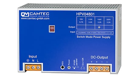480W DIN rail power supply 150V/3.2A, single phase