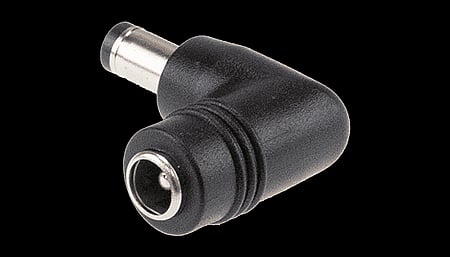 DC adapter from 2.1x5.5x11mm to 2.5x5.5x9.5mm Right Angle