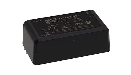 20W medical AC/DC power supply unit, PCB mounting, 3.3V/6A