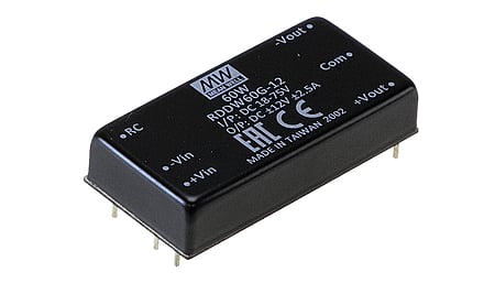 60W DC/DC converter, input 9...36V, output +/-12V / +/-2.5A