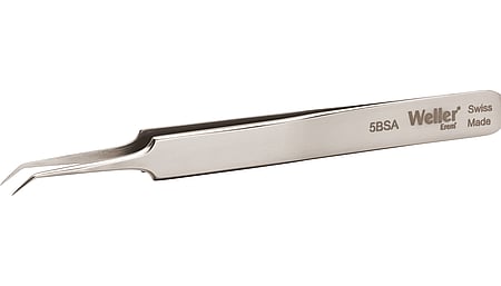 Precision tweezers with very fine tips, angled 30°