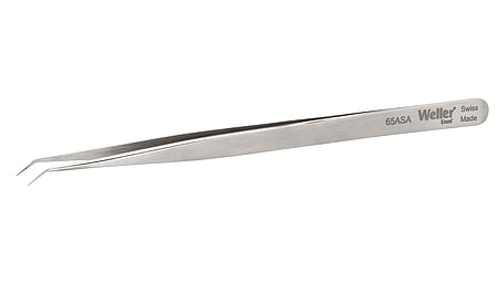 Precision tweezers angled 50° with very fine tips