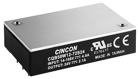 50W DC/DC converter, input 14...160V, output 24V/2.1A
