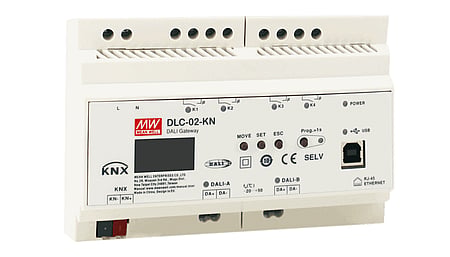 KNX/DALI Gateway 2x64 / 4 switching relays, DT8 Tunable White, RGBW