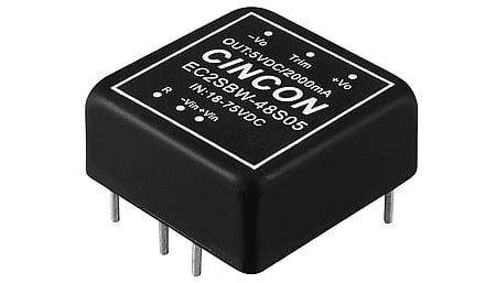 10W DC/DC-Wandler, Eingang 18...75V, Ausgang +/-12V / +/-0.416A