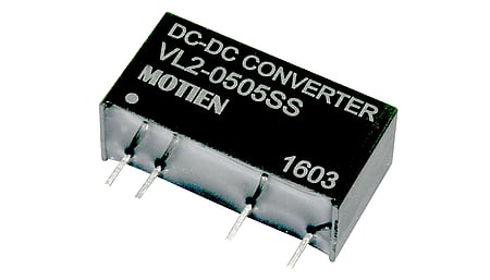 2W DC/DC converter, input 4.5...5V, output +/-5V / +/-0.2A