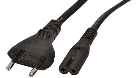 2-pin Euro mains cable