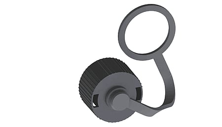 Schutzkappe THx.387 B/F/M, mit Gummiseil schwarz, "Ringbefestigung"