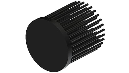 LED pin fin heat sink, ø50mm, H 50mm, Base 5mm, Black anodized
