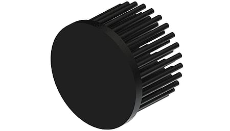 LED pin fin heat sink, ø60mm, H 50mm, Base 5mm, Black anodized
