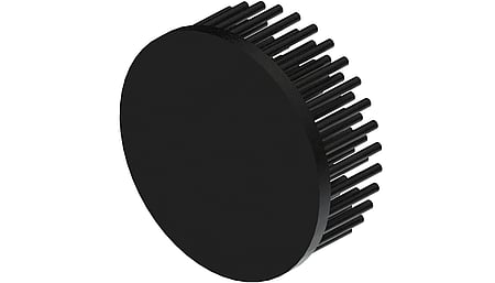 LED pin fin heat sink, ø80mm, H 30mm, Base 5mm, Black anodized