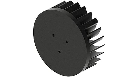 LED star heat sink, ø134mm, H 50mm, Base 10mm, Black anodized