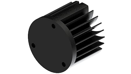 LED star heat sink, ø50mm, H 40mm, Base 5mm, Black anodized