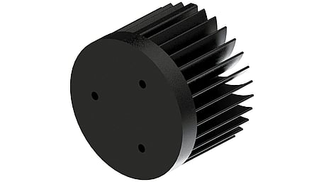 LED star heat sink, ø70mm, H 50mm, Base 10mm, Black anodized