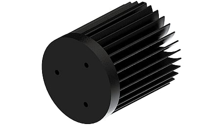 LED star heat sink, ø70mm, H 80mm, Base 10mm, Black anodized